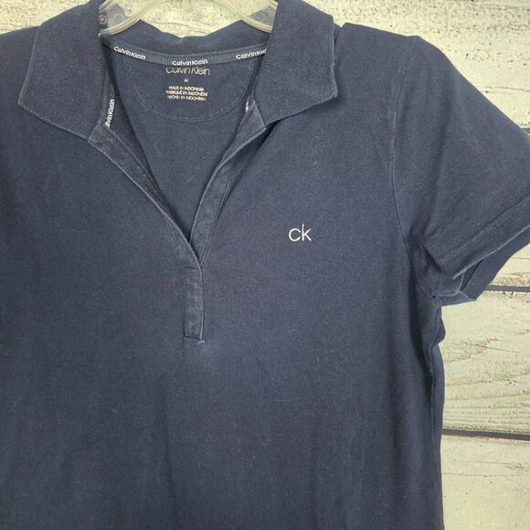 Calvin Klein M Black Short Sleeve Logo Polo Shirt - Picture 2 of 5